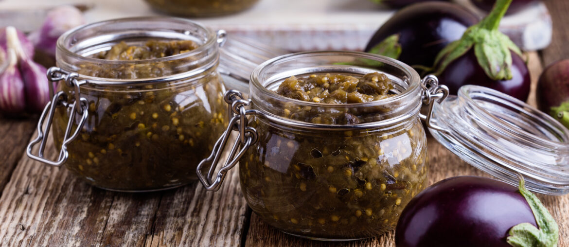 Eggplant preserves, vegetarian vegetable caviar